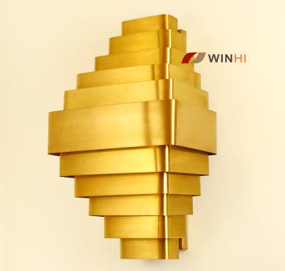 China Creative New Design Hotel Lobby Modern Restaurant Project Metal Led Modern Gold Wall Lamp Luxury Bedroom for sale