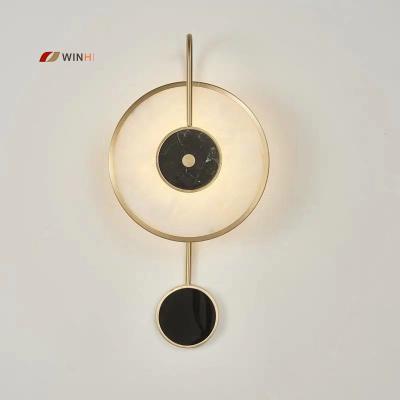 China Wholesale Modern Restaurant Decorative Modern Copper Cafe Hotel Luxury Marble Fancy Wall Lamp For Home for sale