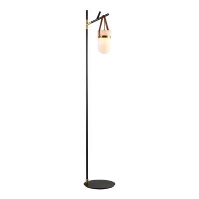 China Modern Luxury Modern Metal Decorative Black Copper Shade Living Room Floor Standing Antique Crystal Lamp for sale