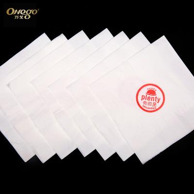 China 200*200mm Competitive White 2 Ply Logo Printed Beverage Napkin Paper for sale