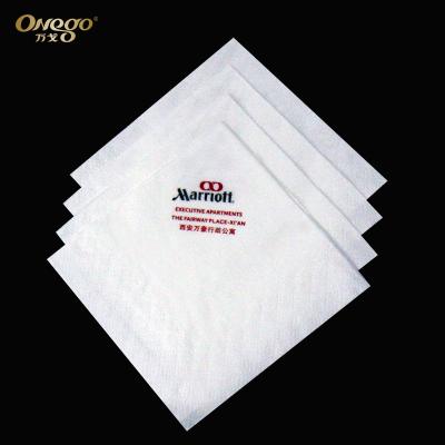 China 1/4 Times Printed Table Napkin White Wholesale Paper Beverage Napkin for sale