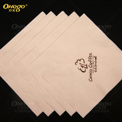 China Printed Bamboo Towel 1 or 2 Ply Paper Logo Printing 1/4 Square Fold Towel Napkin for sale