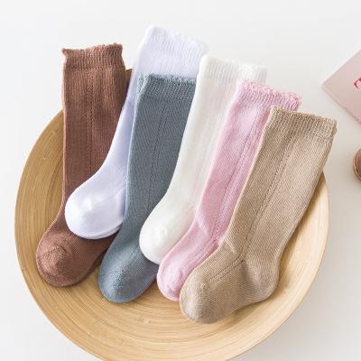 China 2022 Autumn Baby Girls Breathable Socks Over Boys Mesh Cotton Spanish Calf Knee High Socks for sale