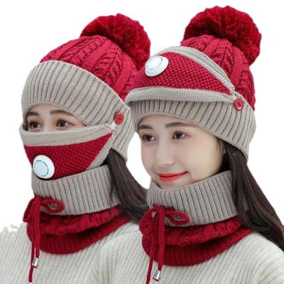 China Wholesale COMMON Winter COMMON Beanie Hats And Scarf Sets Wool Knitted For Women for sale