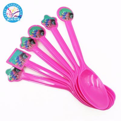 China Tableware Moana Theme Spoons Party Supplies Plastic Disposable Spoon Kid Birthday Fiestas Infantiles Party Decoracion for sale