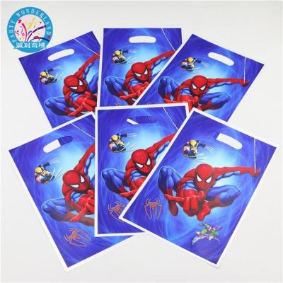 China Happy Birthday Party Decoration Spiderman Character Gifts Shopping Bags Large Bag Baby Boy Shower Supplies Spiderman Loot Candy Bag for sale