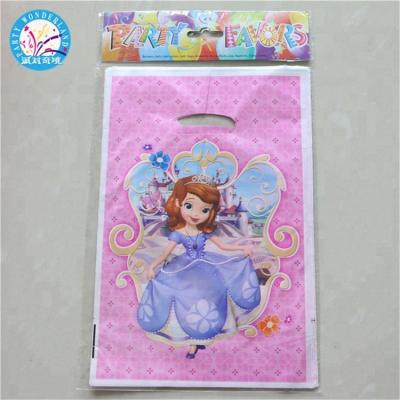 China All wholesale 2019 festival children's birthday party supplies plastic dessert bag cartoon loot bag for sale