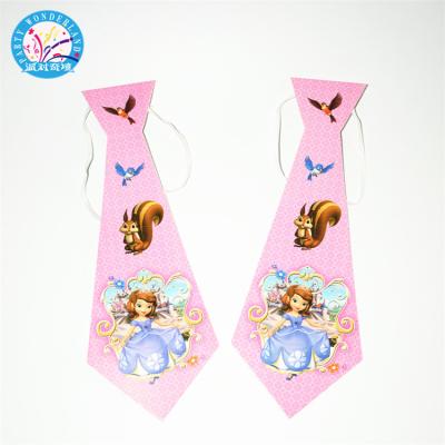 China Wedding Most Popular Princess Cartoon Theme Decorations Party Tie Birthday Party Supplies Paper Tie for sale