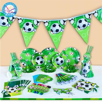 China 2019 Party Supplier New Products Chinese Pattern Football Birthday Party Sets Baby Shower Decoration Paper Cup / Horn for sale