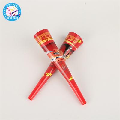 China 2019 Chinese Party Supplier Car Cartoon Model Kids Birthday Party Supplies Blow Paper Horn High Quality Manufacturer for sale