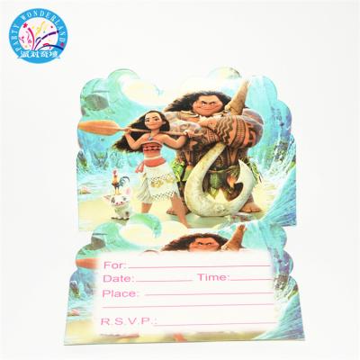 China Party China Suppliers Moana Cartoon Baby Birthday Invitation Card for sale