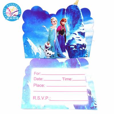 China Frozen party decoration cartoon ice snow elsa invitation card kids birthday party supplies event decoration event favors for sale