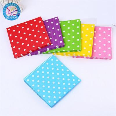 China Party Decoration Various Colors Polka Dots Simple Designs Popular Kids Birthday Decor Supplies Party Christmas New Year Paper Napkins for sale