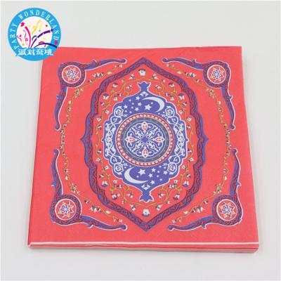 China Ramadan Paper Eid Mubarak Printing Napkin Table Decoration Islamism Cloth Decorative Napkin For Eid Al-fitr for sale