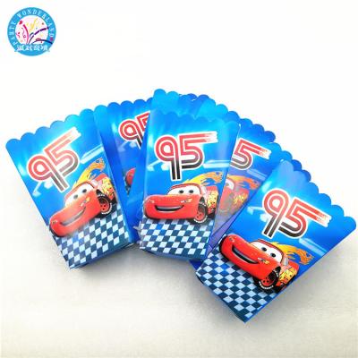 China 2019 New Party Products Wholesale Cartoon Pattern Kids Birthday Gift Baby Shower Decoration Popcorn Box for sale