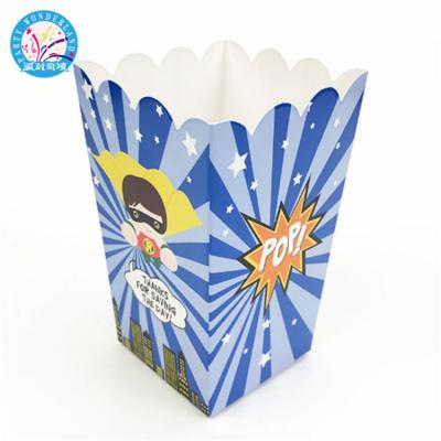 China Super Blue Party Decoration Cartoon Characters Kids Boys Birthday Party Supplies Popcorn Box Candy Box Baby Shower Favor Prop for sale