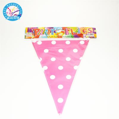 China Polka Dots Triangle Pennant 2019 Best Price Banner Birthday and Wedding Party Decoration Pennant Flags for sale