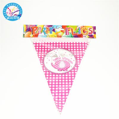 China Wholesale Decorations Paper Pennant Party Baby Shower Birthday Banner Flags Pennant Triangle Flags for sale