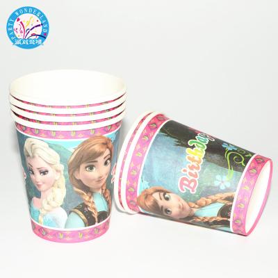 China Hot Sales Party Decoration Ice Cream Princess Party Supplies Paper Cups Cartoon Birthday Decoration Baby Shower Theme Festival Kids Girls Boys for sale