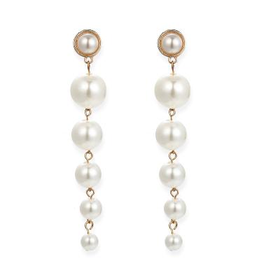 China 2022 CLASSIC Fashionable Imitation Pearl Alloy Vintage Drop Earrings Jewelry Charm Imitation Earrings For Woman Gift White Party Wedding Wholesale for sale