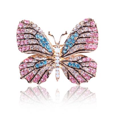 China Fashion Animal Jewelry Fashion Female Alloy Butterfly Brooches Men Colorful Gold Plated Brooches For Women 2022 Party Wedding Gifts for sale