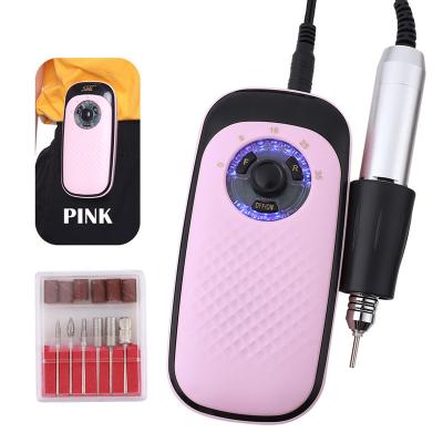 China Home Pedicure Nail Art Beauty 35000RPM Manicure Mobile Nail Drill Kit Rechargeable Electric Nail Drill Machine for sale