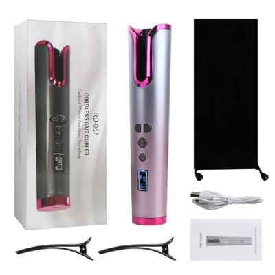 China Shenzhen Factory Hot Sale New Aluminum Automatic Hair Curler Rotating USB Hair Care Wireless Magic Hair Curler for sale