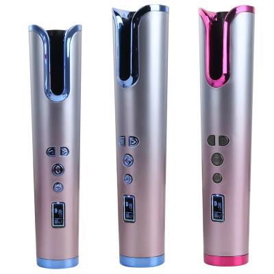 China 2021 ABS+PTC Aluminum High Quality Hair Curler Rotating USB Automatic Rotating Cordless Hair Curler for sale