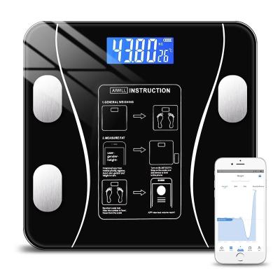 China weight & Hot Selling Wireless Body Fat Body Fat Scale Smart Digital Bathroom Weight Testing Scale for sale