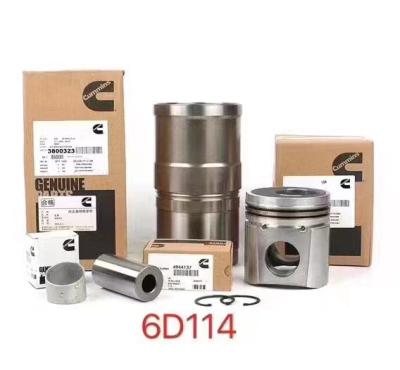 China Garment Shops Excavator Diesel Engine Parts PC300-8 6D114 6CT Cylinder Piston Ring Liner Set for sale