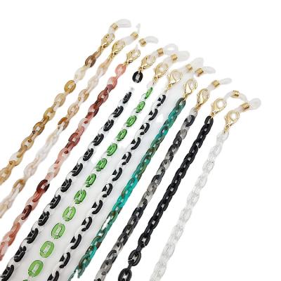 China Elliptical chain elliptical chain Europe and America popular acrylic multicolor options glass double function chain for sale