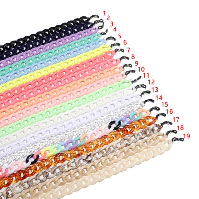 China High Grade Comfortable Candy Acrylic Plastic Concave Shape 19 Color Chain Bead Non-slip And Safe Multi Glasses for sale