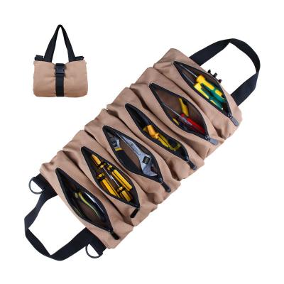 China Outdoor Family Durable 2021 Roll Up New Design Foldable Cheap Electrician Work Belt Tool Kit Bag Heavy Duty Power Tool Bags For Men for sale