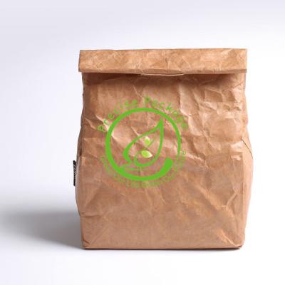 China Wholesale Recyclable Custom Printed Biodegradable Logo Aluminum Foil Kraft Bag With Poly Lining And Hole Inner Handle for sale