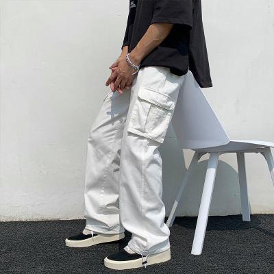 China Fashion Casual Anti-pilling Pants Mens Streetwear Hip Hop Straight Wide Leg Pants Pocket Cargo Pants Mens Trousers for sale