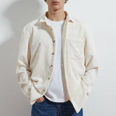 China OEM anti-pilling men's white coat shirt jacket corduroy shirt for men spring and fall corduroy shirt for men for sale