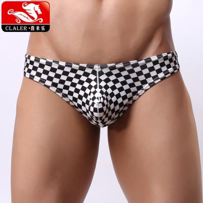 China Best Products Hot Selling Antibacterial White Black White T-back Grid Briefs Boy Sexy Underwear for sale