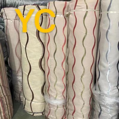 China Breathable High Quality Stripe Polyester Fabric Blackout Good Price Canvas Blackout For Home Textile for sale