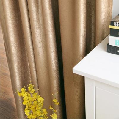 China Blackout Wholesale Keqiao Cafe Gray Velvet Blackout Polyester Fabric Curtain Stock for sale