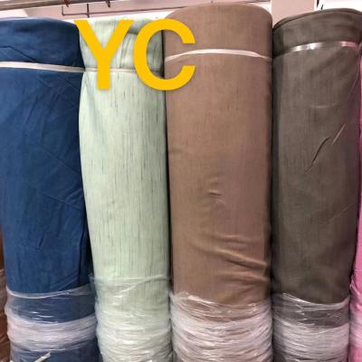 China Blackout Breathable Solid Color Sky Cotton Clearance Curtain Full Shade Fabric In Bedroom Te koop