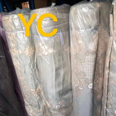 중국 Clearance Breathable High Quality Polyester Thicken Jacquard Curtain Fabric In Bedroom 판매용