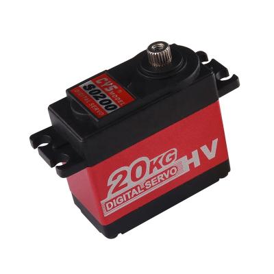 China Aluminum Alloy Digital Iron Core Metal Torque 62g 20KG High Voltage 6v 7.4v Digital Standard Waterproof Servo Large For 1/10 RC Car Model for sale