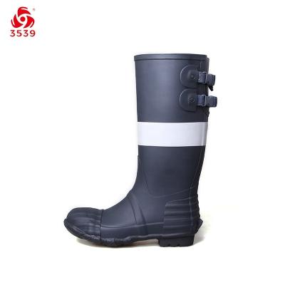 China Navy Blue Steel Knee High Night Rescue Construction Toe 3539 Safety Work Shoes Rubber Boot for sale