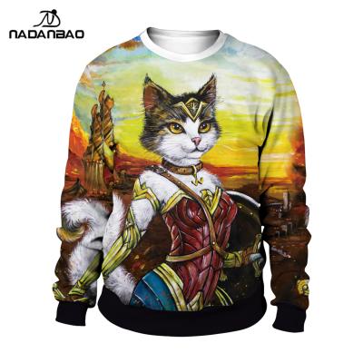 China NADANBAO Cartoon Cat Series Gym Sports Shirt O-Neck Casual Oversize Unisex Sweater QUICK DRY Custom Printing Hoodies&Sweatshirt for sale