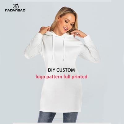 China Custom Logo NADANBAO QUICK DRY Pattern Hoodies Dress OEM/ODM Polyester Long Hood Hoodies Women's Hoodies&Sweatshirts for sale