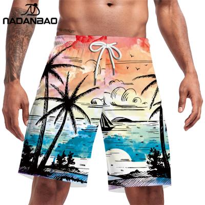 China NADANBAO Breathable Summer Beach Shorts Mens Swimwear Trunks Panel Custom Floral Print Shorts With Pocket for sale