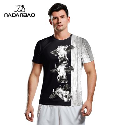 China NADANBAO Brand Oversize Men's T-shirts 3D Pattern 3D Pattern Non-shrink Embroidery Factory Custom Embroidery Polyester T-shirts Simple Tops for sale