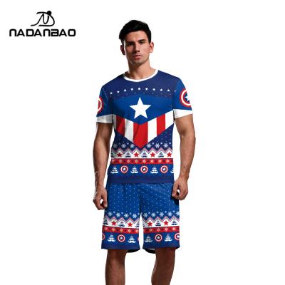 China Wholesale Custom Printed NADANBAO Brand Anti-Shrink Football Sport Wear Set Men T-shirt And Shorts 2 Pieces Suits Quick Dry Fabric for sale