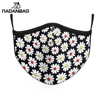 China NADANBAO Party Running New Arrival For Beauty 2021 Flower Facemask Unisex Personal Facemasks Printed Custom Women Adult And Kids Size for sale