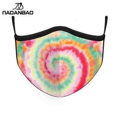 China Cool Dye Custom Facemask Colorful Reusable Washable Tie Party Facemask NADANBAO Facemask In Stock for sale